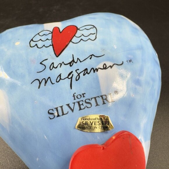 Sandra Magsamen for Silvestri Ceramic Heart Rattle I Love You Figure Decor VTG - Picture 5 of 14